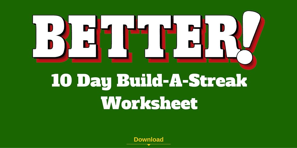 10 Day Build-A-Streak Worksheet